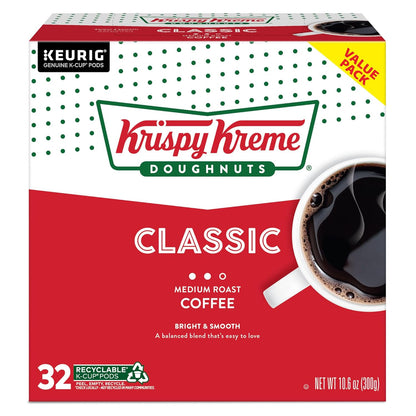 Krispy Kreme Classic, Single-Serve Keurig K-Cup Pods, Medium Roast Coffee, 32 Count