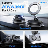 ANDERY Car Phone Holder for Magsafe [78+LBS Strongest Suction & 2400gf Magnetic] 360° Adjustable Car Phone Mount, Phone Holders for Your Car for iPhone 17-12 Pro Max Plus Air, Carbon Fiber