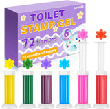 8 Pack Toilet Gel Stamp, 96 Stamps 8 Kinds Of Scent Toilet Bowl Cleaner Gel, Long-Lasting Flowers Shaped Bathroom Freshener, Keeps Toilet Fresh Fragrant and Clean