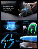 15w magsafe car mount charger for iphone 17-12, samsung, pixel - magnetic wireless cars charger