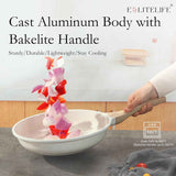 ESLITE LIFE Nonstick Ceramic Frying Pan Skillet, Non-Toxic Egg Omelette Kitchen Cooking Pans Compatible with All Stovetops (Gas, Electric & Induction), PTFE & PFOA Free (White, 8'')