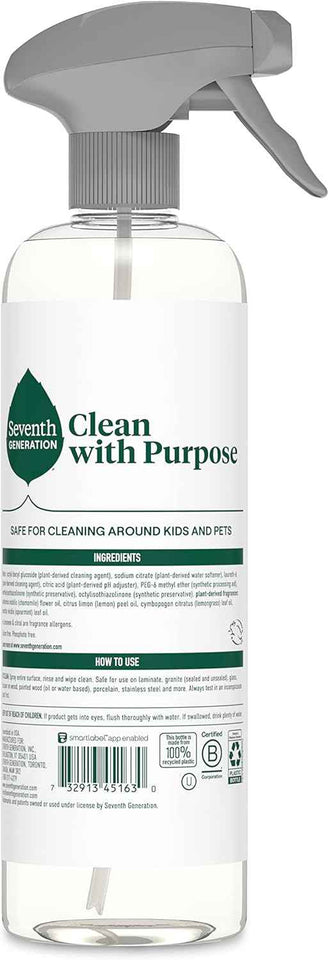 Seventh Generation All Purpose Cleaning Spray Lemon Chamomile Scent 23 oz Pack of 4 Eco-Friendly and Biodegradable