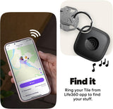 Life360 Tile - Bluetooth Tracker, Keys Finder and Item Locator for Keys, Bags and More. Phone Finder. Both iOS and Android Compatible. 2-Pack (Black/White)