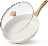 Sensarte Non-stick Ceramic 8-12.5 inch Frying Pan with Lid, Induction Compatible, Non-toxic, Free of PFAS/PTFE