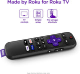 Roku TV Remote Control (Official Manufacturer Product) - Simple Setup, & Pre-Set App Shortcuts - Replacement Remote Compatible with RokuTV Models ONLY (Not Roku Players)