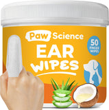Dog Ear Cleaner Wipes – Finger Wipes for Dogs & Cats – Cleaning, Soothing, & Deodorizing Itchy Ears – Pet Ear Relief Solution (Coconut)