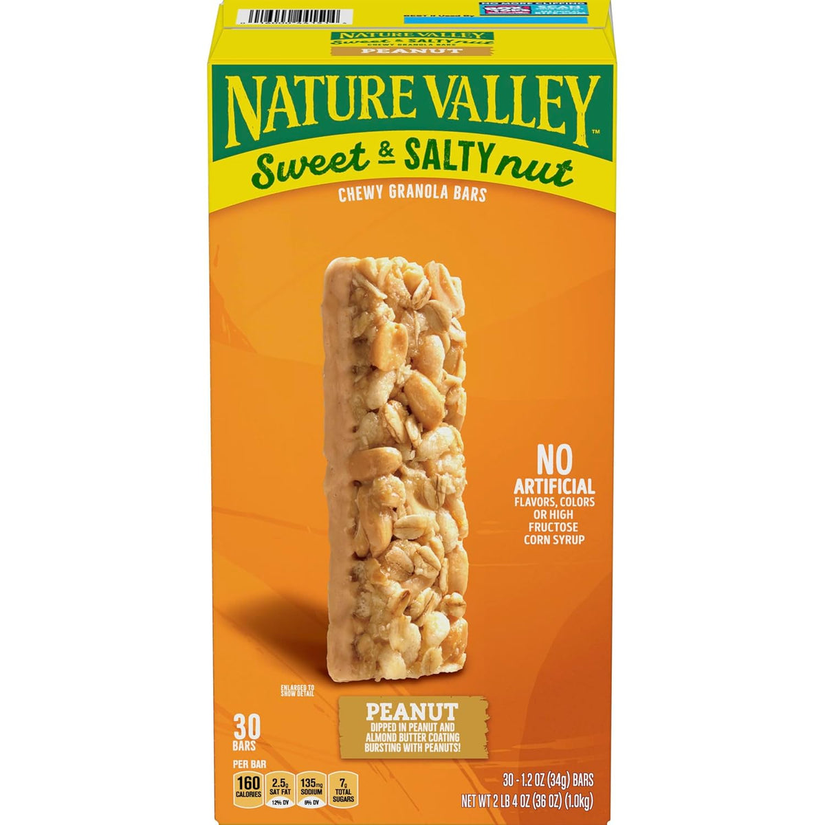 Nature Valley Sweet and Salty Granola Bars, Peanut, 30 Bars, 36 OZ
