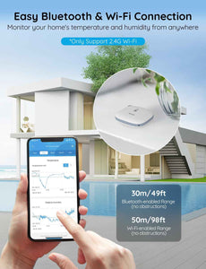 Govee Smart Thermometer Hygrometer, WiFi temperature sensor with app notification alert, 2 years free data storage export, wireless remote monitor for room greenhouse incubator wine cellar