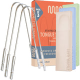 mastermedi 100 stainless steel tongue scraper for adults bad breath oral care
