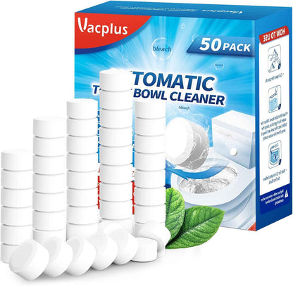 Vacplus Toilet Bowl Cleaner Tablets 12 PACK, Automatic Toilet Bowl Cleaners with Bleach for Deodorizing and Descaling, Bathroom Cleaner Against Tough Stains