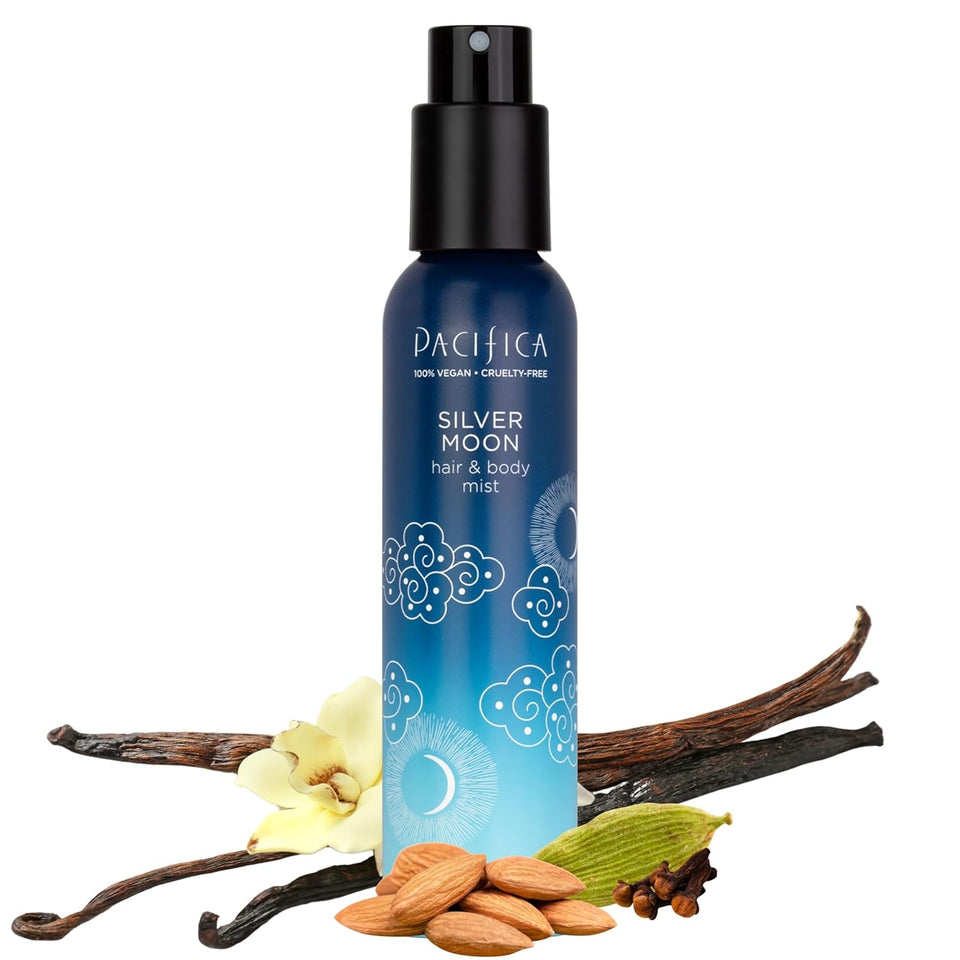 pacificas island vanilla 6oz hair and body mist, paraben-free, no alcohol, vegan and cruelty-free for women