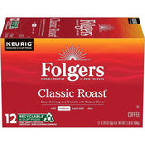 Folgers Classic Roast, 12-Count Medium Roast Coffee K-Cup Pods, 6-Pack