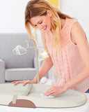 Skip Hop Baby Changing Pad Nursery Style Wipe-Clean Contoured with Cushioned Foam, Non-Skid Base, Built-in Safety Belt & Tuck-Away Toy Bar Fits Standard Changing Tables, Oat