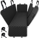 mancro 2025 upgraded 600d heavy duty waterproof dog hammock for car back seat pet cover standard black