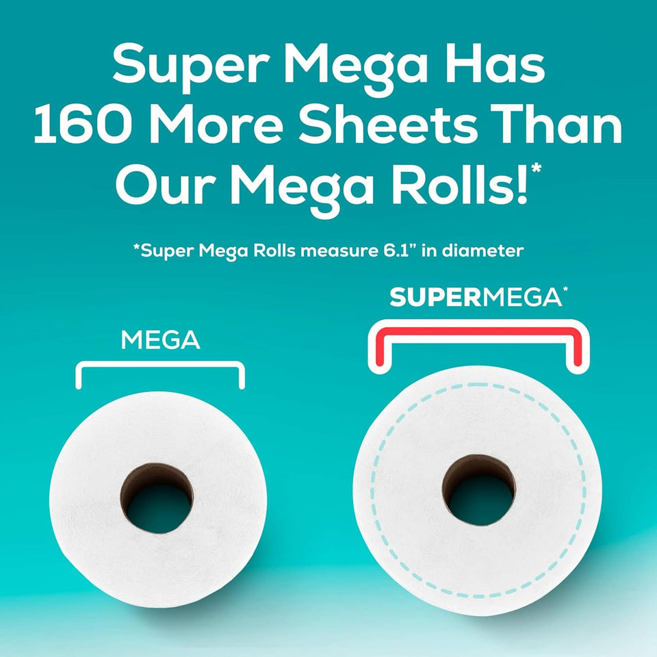 Angel Soft Toilet Paper, 6 Super Mega Rolls = 36 Regular Rolls, Soft and Strong Toilet Tissue