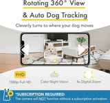 Furbo 360° Dog Camera [Subscription Required] Unlock w/Paid Plan: Home Security & Dog Safety Alerts, Rotating Pet Treat Toss, 2-Way Speaker (Low Risk, 3mo Min. Cancel Anytime)
