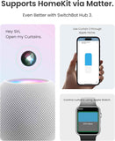 SwitchBot 2025 Automatic Curtain Opener 3 Rod-Bluetooth Remote Control, WiFi&Smartphone Control, Upgraded High-Performance, Add Hub to Work with Alexa, Google Home, HomeKit