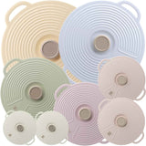 GUANCI Silicone Lids for Bowl 8 Pack, Microwave Splatter Cover with 6 Sizes Reusable Heat Resistant Lids Fits Cups, Bowls, Plates, Pots, Pans, Skillets, Stove Top, Oven, Fridge Dishwasher Safe
