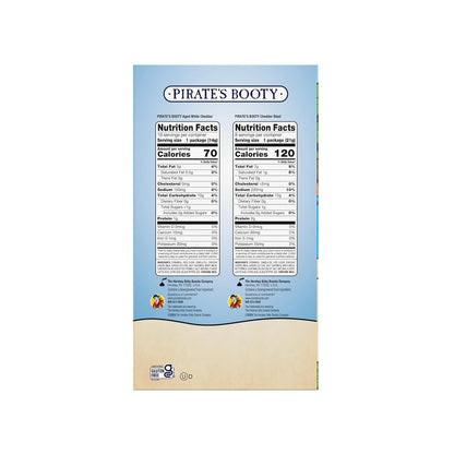 Pirate's Booty Aged White Cheddar and Cheddar Blast Cheese Puffs Variety Pack, Gluten-Free, Kids Snacks, 0.5oz and 0.75oz (18ct)