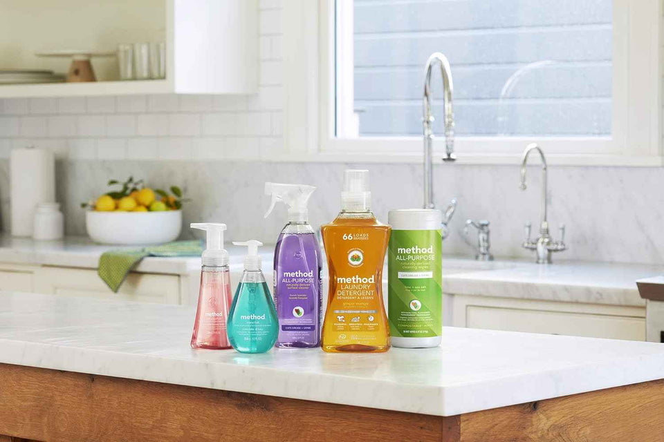 Method All-Purpose Cleaner Spray, Pink Grapefruit, Perfect for Most Counters, Tiles and More, 28 Fl Oz, (Pack of 4)