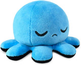 TeeTurtle Reversible Octopus Plushie - 4-Inch Pink + Aqua Two-Sided Flip Plush Toy with Embroidered Details - Cute Mini Collectible Plush for Kids, Teens, and Adults