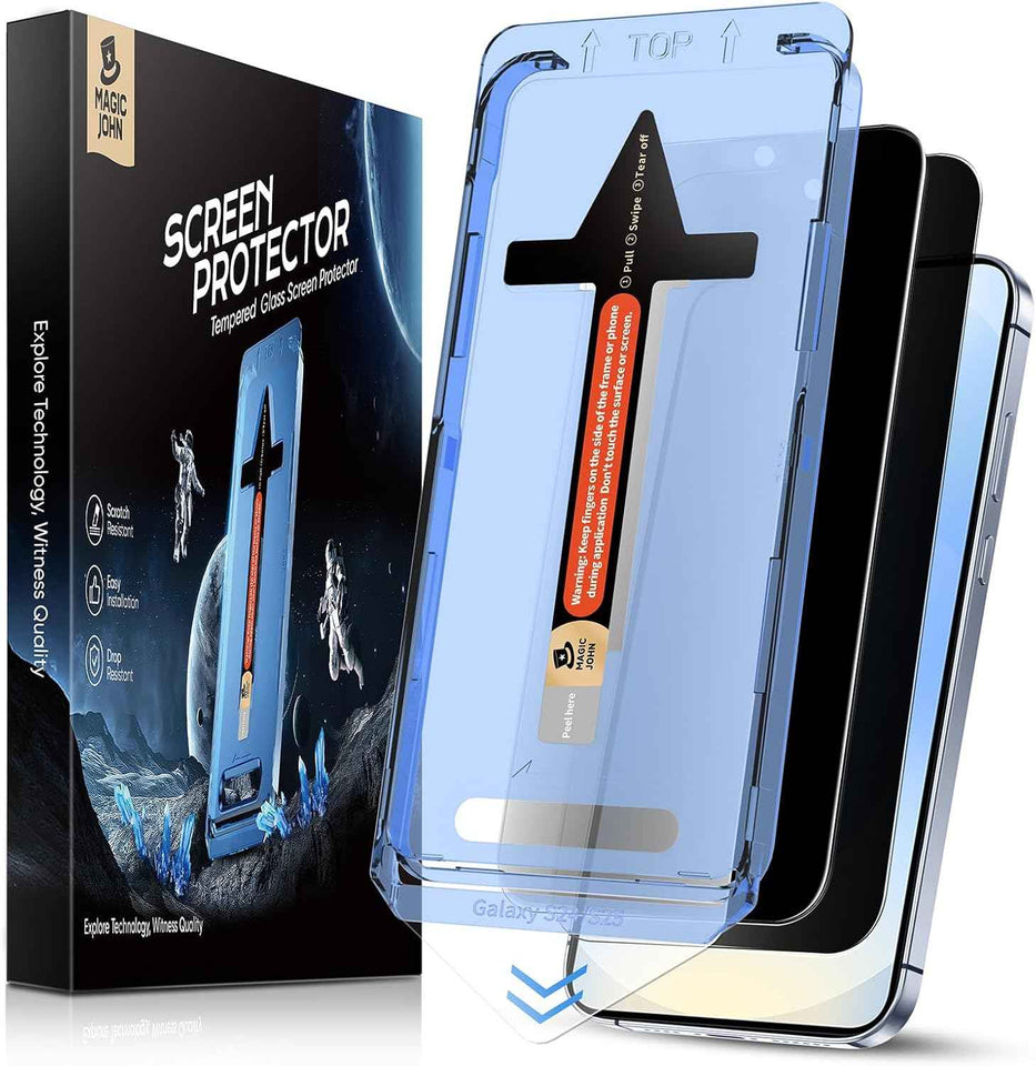 MAGIC JOHN 2 Pack for iPhone 17 Pro Max 6.9 inch Privacy Glass Screen Protector-[Anti-Spy] Auto Dust-Elimination, Bubble Free, Easy Installation, Daily Drop Protection