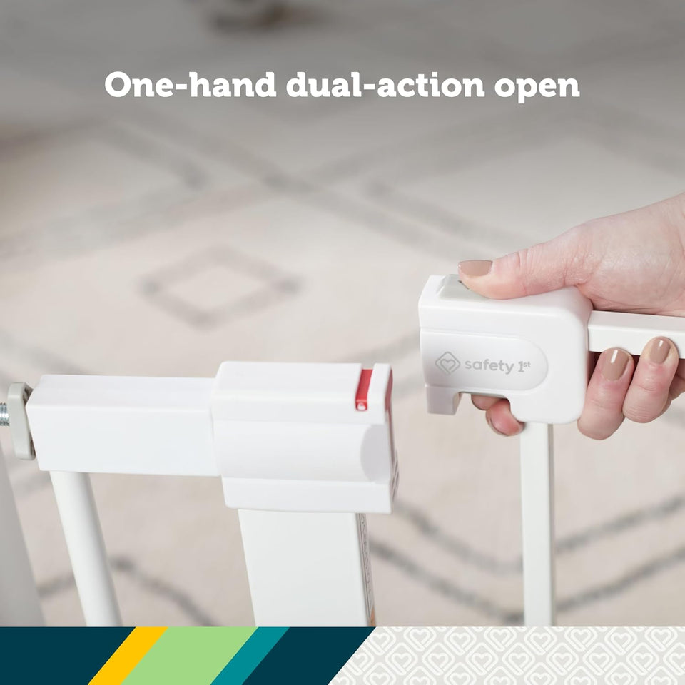 white safety gate handle