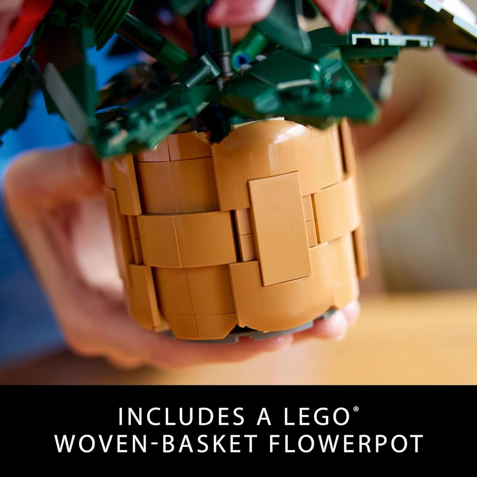 LEGO Icons Poinsettia Building Sets for Adults - Artificial Flowers for Decoration - Festive Holiday Flowers for Table Centerpiece - 10370
