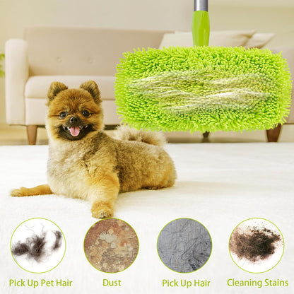 Reusable Dry Sweeping Cloths Microfiber Wet Mop Pads Compatible with Swiffer Sweeper Mop Replacement Sweeping Mopping pad Refills for Hardwood Surface Floor Cleaning (4PCS)