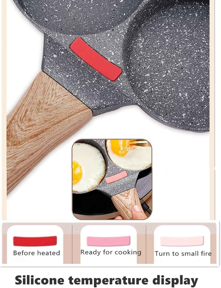 HUPECHAM 4-Cup Nonstick Egg Pan with Granite Coating for Gas Stove and Induction Cooktop