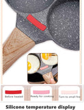 HUPECHAM 4-Cup Egg Pan Nonstick, and Granite Egg Frying Pan, Versatile Breakfast Skillet for Eggs, Pancakes, Plett, Crepes, Compatible with Gas Stove and Induction Cooktop