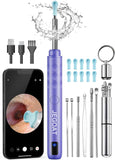 Jegoat Ear Wax Removal, Ear Wax Removal Tool Camera with 1296P HD Camera and 6 LED Lights, Ear Cleaner with 10 Ear Pick, Upgraded Ear Wax Removal Kit for iOS and Android, Black