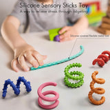 Sensory Fidget Toys for Kids Adults,6PCS Flexible Fidget Sticks for Stress Anxiety Autistic ADHD, Calm Down Travel Airplane Classroom Students Prizes Toys, Stocking Stuffers for Teens Boys Girls
