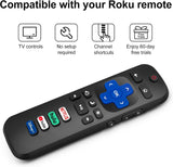 (Pack of 2) Replacement Remote Control Only for Roku TV, Compatible for TCL Roku/Hisense Roku/Onn Roku/Sharp Roku/Element Roku/Westinghouse Roku/Philips Roku Smart TVs (Not for Roku Stick and Box)