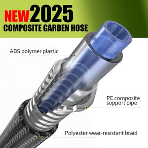 Relxitl Garden Hose, Flexible Water Hose, Ultra Lightweight Non-Expanding hose with 10 Function Sprayer, Leak proof, Pressure Resistant for Yard, Outdoor (Black, 50FT)