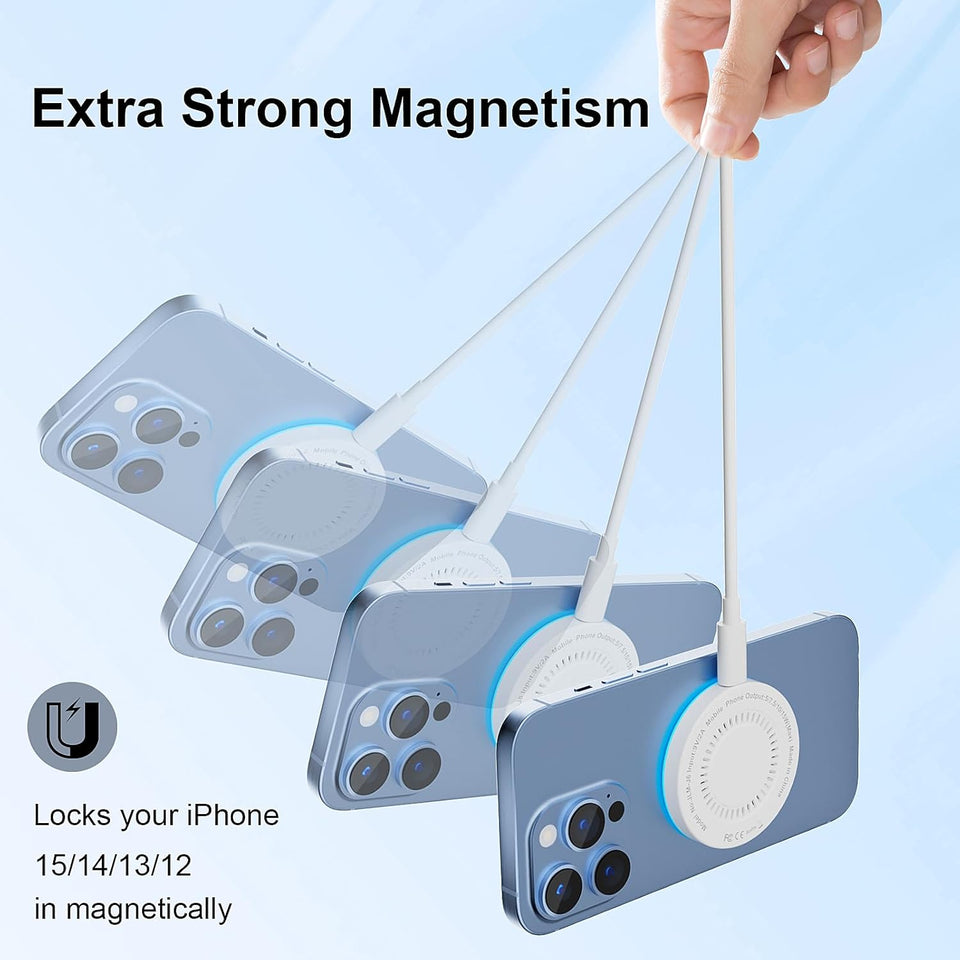 MagSafe Charger 2 Pack 15W Magnetic Wireless Charger Fast Charging Pad Compatible with iPhone 17/16/15/14/13/12 Series & AirPods 3/2/Pro Magnetic MagSafe Charging Pad with Dual Ports - Zynora