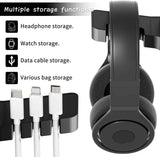cozoo Headphone Stand with USB Charger Under Desk Headset Holder Mount 3 USB Charging Station,iWatch Stand Watch Dock Dual Earphone Hanger Hook,PC Accessories Gifts,UL Tested