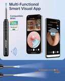 Jegoat Ear Wax Removal, Ear Wax Removal Tool Camera with 1296P HD Camera and 6 LED Lights, Ear Cleaner with 10 Ear Pick, Upgraded Ear Wax Removal Kit for iOS and Android, Black