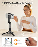 ORICO Aluminum Portable Selfie Stick Tripod, 35'' Mini Tripod for iPhone, Extendable Stand with Detachable Wireless Remote & 360° Rotating Phone Holder – Ideal for Content Creators, Vloggers, Travel