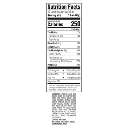 CLIF BAR - Energy Protein Bars - Oatmeal Raisin Walnut - Made with Organic Oats - Energy Bars - Non-GMO - (10 Pack)