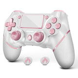 AceGamer 2 Pack wireless controller for PS4/Pro/Slim/PC with non-slip grip and USB-C cable (Pink and White)
