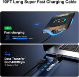 Super Fast Charger Type C, 25W USB C Wall Charger Fast Charging for Samsung Galaxy S25 Ultra/S25/S25+/S24+/S24 Ultra/S24/S24+/S23 Ultra/S22 Ultra/S21 with 10FT Long Android Type C Charger Cable 2Pack