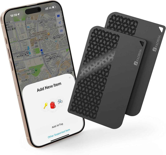 2026 [Apple MFi Certified] (iOS Only) Bluetooth Air Tracker Tag Smart Card for Apple Find My iPhone Wallet GPS Tracker, 5-10 Years Staying Power, Keys Finder and Item Locator for Keys, Bags, Passport