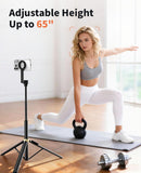 Vimose 65" Magnetic Tripod for iPhone, Selfie Stick Tripod with Remote, 360° Rotatable Extendable Travel Tripod Phone Stand with Metal Ring, Compatible with iPhone Android