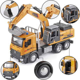 OANMYJJO Children Excavator Toy Metal DieCast Excavator Model，with Simulated Sound and lightdigger Toys，Excavator Toys for Boys 3-5 Year Old Gift