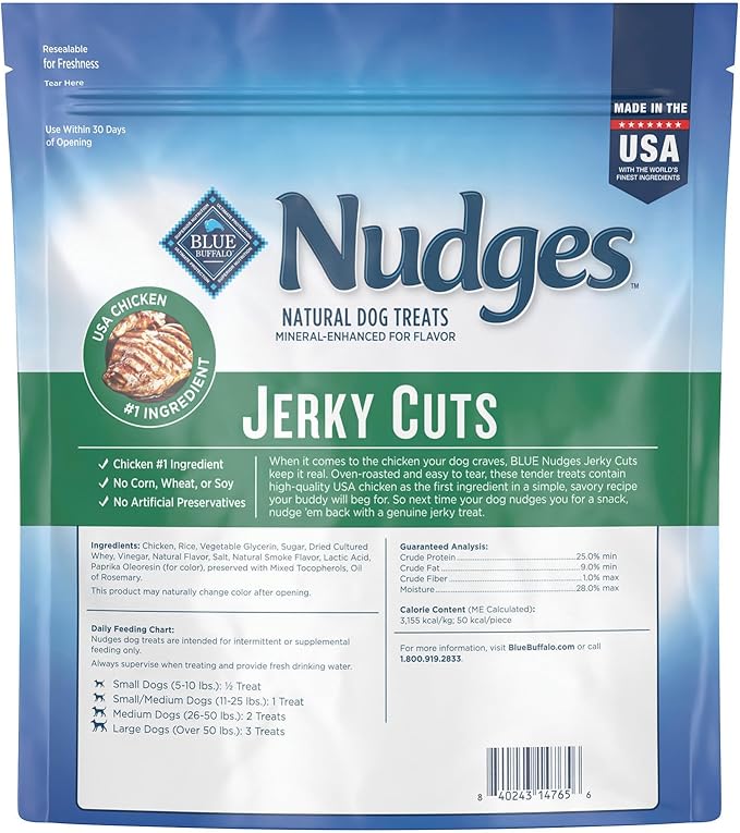 Blue Buffalo Nudges Jerky Cuts Natural Dog Treats Chicken