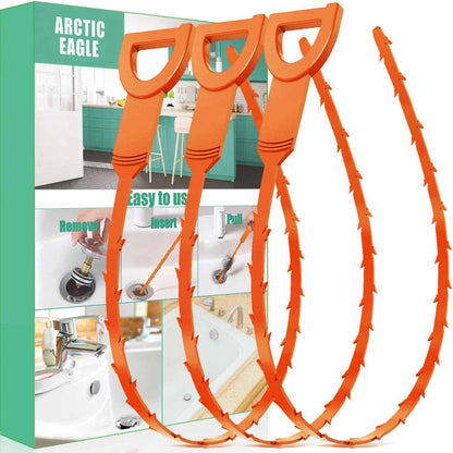 Polypropylene Drain Snake Shower Unclogger Tool 3 Pack Exquisite Packaging