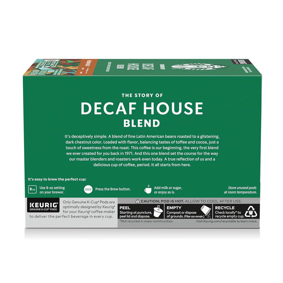 starbucks decaf house blend medium roast keurig coffee pods 40 count box