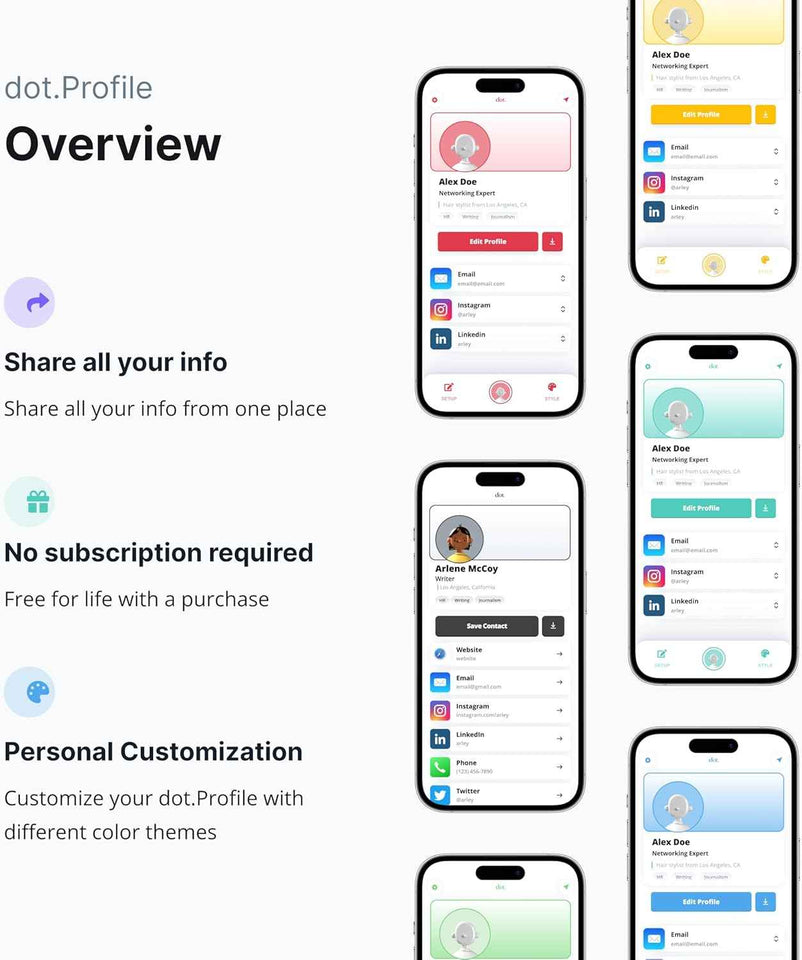 dot.card - digital business card for networking - tap compatible with iphone and android in black