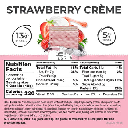 Power Crunch Whey Protein Bars, High Protein Snacks with Delicious Taste, Strawberry Cream, 1.4 Ounce (12 Count)